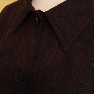 Paisley Faux Suede Peplum Blazer